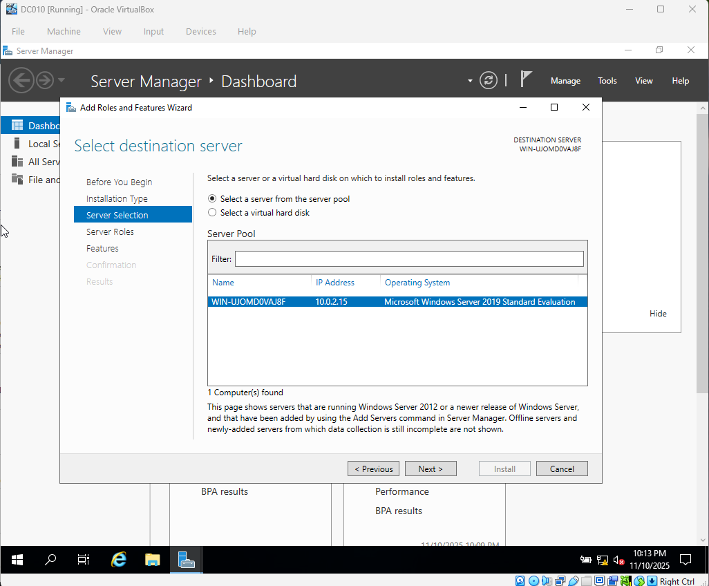 Step 4 - Select AD DS role