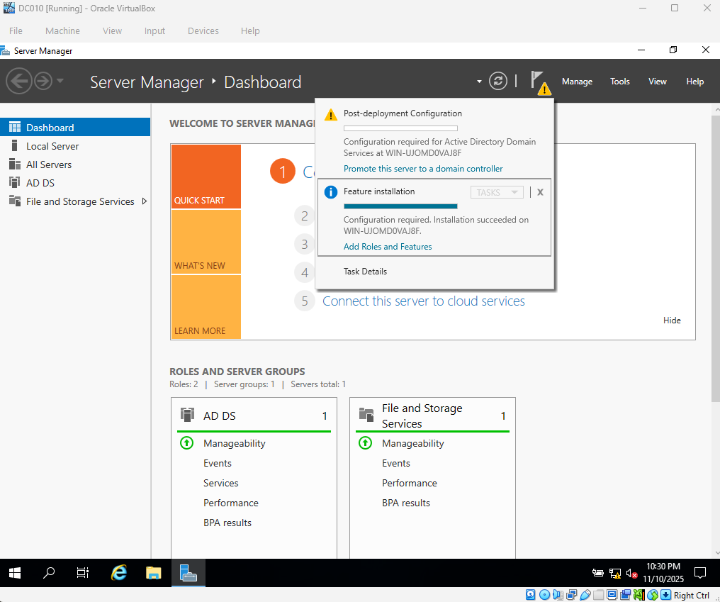 Step 6 - Promote to Domain Controller