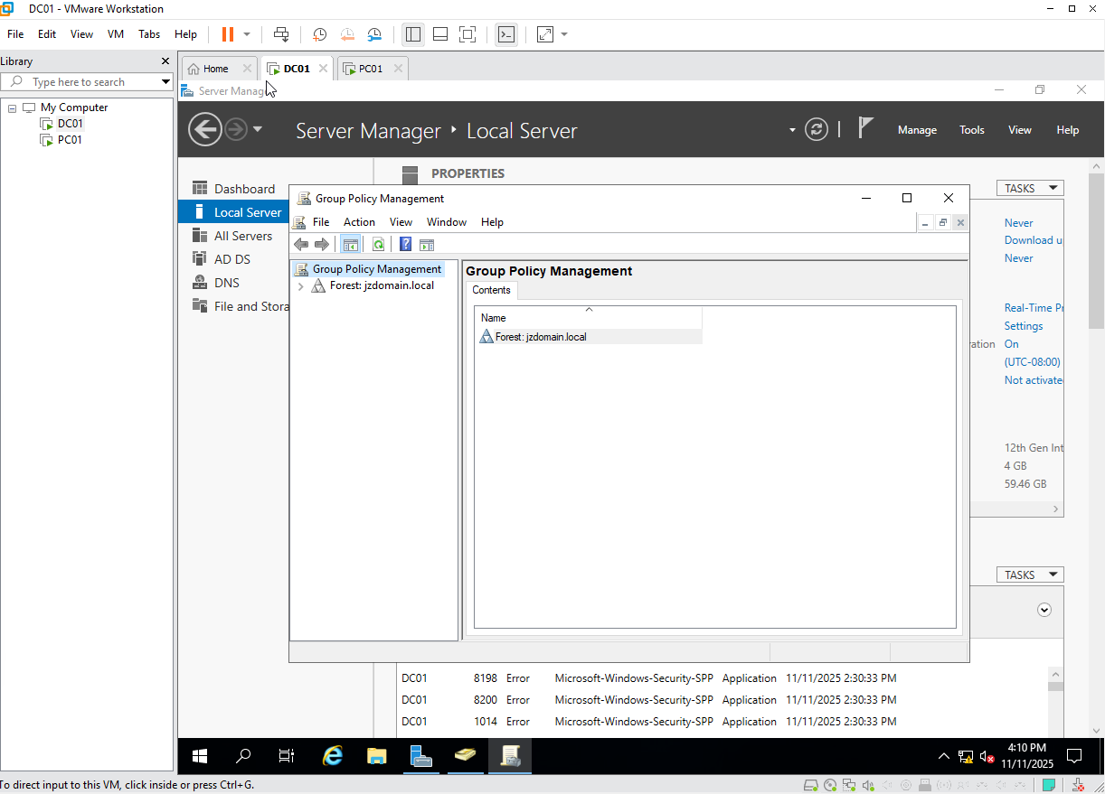 Opening Group Policy Management Console