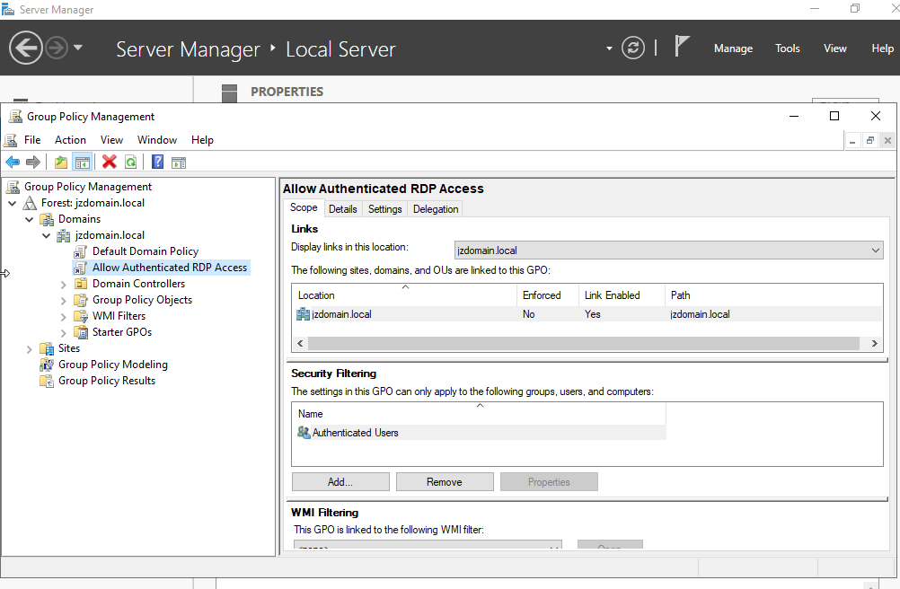 Creating a new RDP GPO