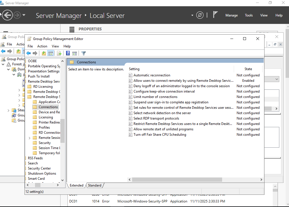 Enabling Remote Desktop via Group Policy